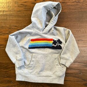 Hanna Anderson size 4T Gray Kids Hoodie with Rainbow and Palm Design